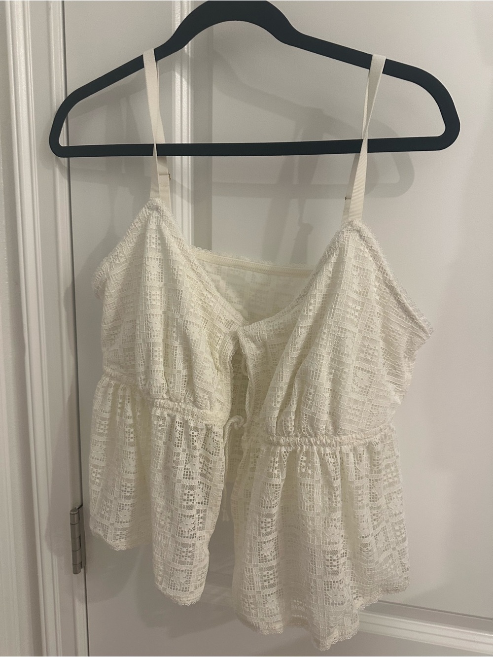 aerie Cream Lace Tie-Front Camisole